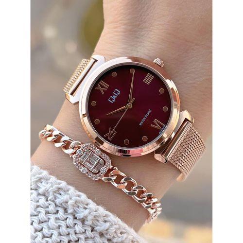 Q&Q Çelik Kordon 2 Yıl Garantili 3 Atm Suya Dayanıklı Kol Saati+Bileklik Hediyeli QQ.1001.R2