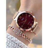 Q&Q Çelik Kordon 2 Yıl Garantili 3 Atm Suya Dayanıklı Kol Saati+Bileklik Hediyeli QQ.1001.R2