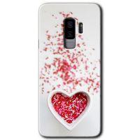 MRCİLETİSİM MRCİLETİSİM Samsung Galaxy S9 Plus Kılıf HD Desen Baskılı Arka Kapak + Temperli Cam - Kalpli Şekerleme