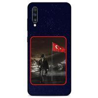 Samsung Galaxy A70 Kılıf Atatürk (40) Fit Silikon Kılıf Gece Yıldızlar