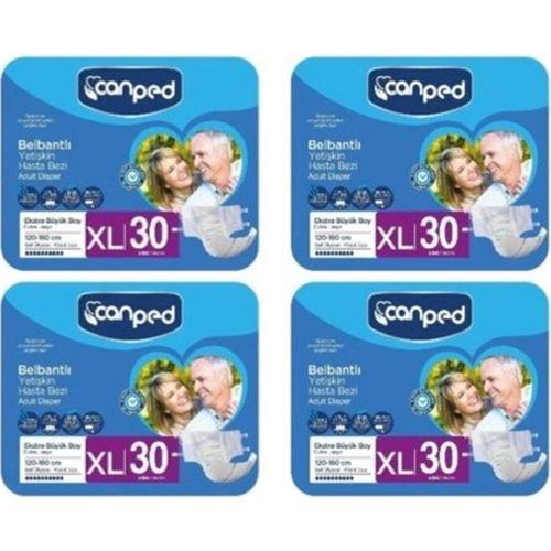Canped Belbantlı Hasta Bezi Ekstra Büyük Boy Xlarge 30'Lu 4 Paket / 120 Adet