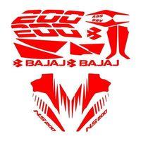 BAJAJ Bajaj Pulsar Ns200 Uyumlu Kırmızı Sticker Set