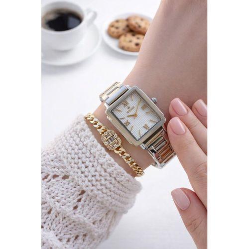 Wesse Elite Çelik Kordon Kararmaz Renk Atmaz Bayan Kol Saati 30Mt Suya Dayanıklı+Bileklik BLS1149.05