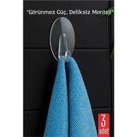 Modacar 3 lü Şeffaf Kendinden Yapışkanlı Duvar Askısı – 5.5 x 3.2 cm | İz Bırakmaz, Güçlü Tutuş
