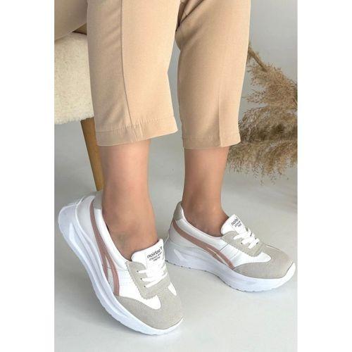 Zitta Beyaz Cilt Pudra Detaylı Spor Ayakkabı