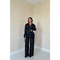 Siyah Garnili Cepli Gömlek Ve Pantolon Takım