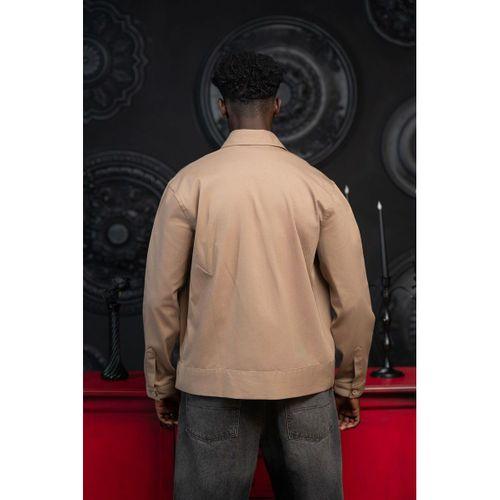 Oversize Çift Kapak Cepli İnce Kanvas Kumaş Astarsız Gömlek