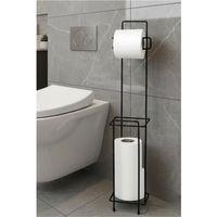 Siyah Standlı Yedek Hazneli Tuvalet Kağıtlığı