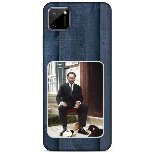 Oppo Realme C11 Kılıf Atatürk (37) Silicone Cover Laci Ahşap