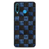 Huawei P30 Lite Kılıf Patchwork (9) Kılıf Siyah Mavi