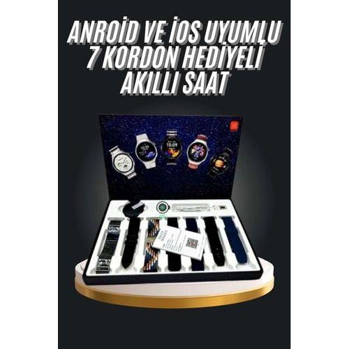 7 Kordonlu Akıllı Saat Siyah Kasa Dokunmatik Ekran Uyku Ve Sağlık Takibi