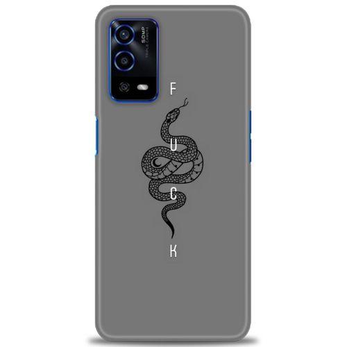 Oppo A55 Kılıf HD Baskılı Kılıf - Siyah Yılan + Tam Ekran Koruyucu