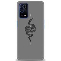 Oppo A55 Kılıf HD Baskılı Kılıf - Siyah Yılan + Tam Ekran Koruyucu