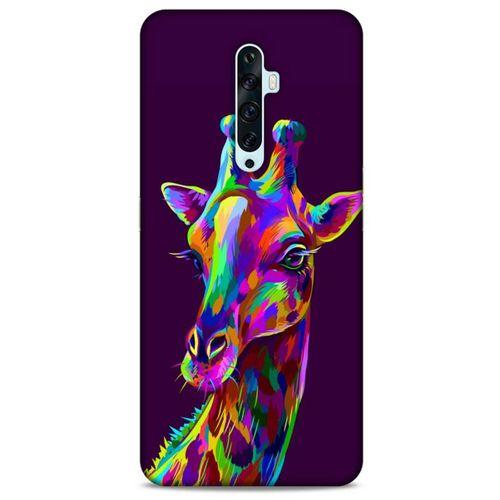 Oppo Reno 2z Uyumlu Kılıf Mor Delisi (30) Silicone Case Zürafa