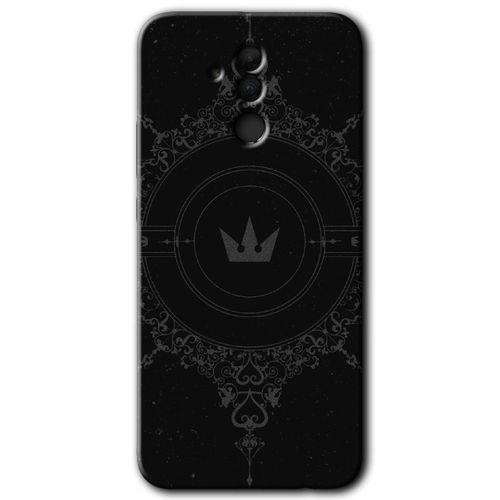Huawei Mate 20 Lite Kılıf Baskılı Kapak - Siyah Mandala 1 + 5D Tam Kaplayan Cam