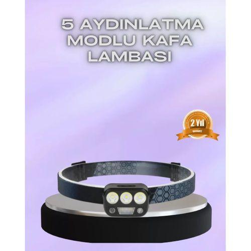 El Hareket Sensörlü Led Kafa Feneri 5 Mod Ayarlanabilir
