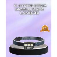 El Hareket Sensörlü Led Kafa Feneri 5 Mod Ayarlanabilir