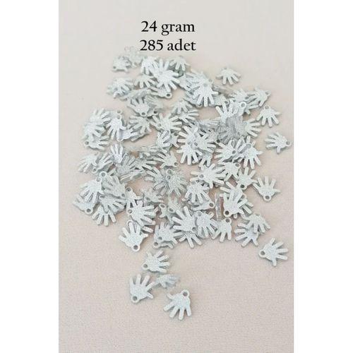 Oya Abiye Bileklik Kolye Pleksi Metalik Plastik Pul Gümüş Renk 24 gram 285 adet - BNC579