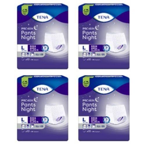 Tena ProSkin Pants Night Large Büyük Beden Gece için Süper Emici Külot 10 lu 4 paket / 40 adet