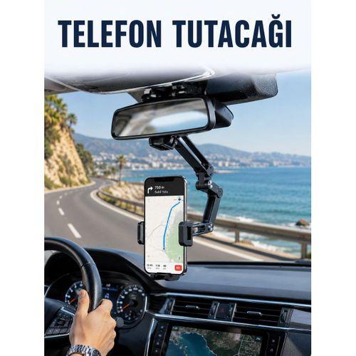 Dikiz Aynasına Monte Telefon Tutucu Katlanabilir Ayarlanabilir Araç İçi Telefon Standı