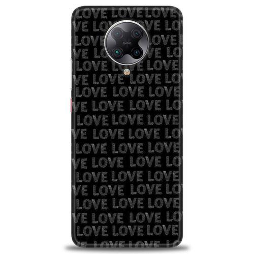 Xiaomi Poco F2 Pro Kılıf HD Baskılı Kılıf - Black Love + Tam Ekran Koruyucu