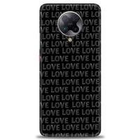 Xiaomi Poco F2 Pro Kılıf HD Baskılı Kılıf - Black Love + Tam Ekran Koruyucu