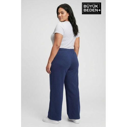 Kadın Büyük Beden Bol Paça  Yüksek Bel Lastikli NewYork Baskılı Eşofman Altı SPR26BEA988-5