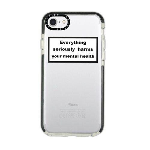 iPhone 7 Casetify Everything Seriously Desenli Anti Shock Premium Silikonlu Siyah Kenar Detaylı Tele