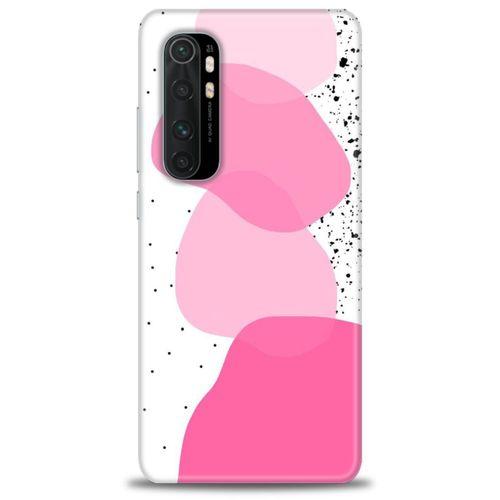 Xiaomi Mi Note 10 Lite Kılıf HD Baskılı Kılıf - Pembe Beyaz Siyah + Tam Ekran Koruyucu