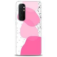 Xiaomi Mi Note 10 Lite Kılıf HD Baskılı Kılıf - Pembe Beyaz Siyah + Tam Ekran Koruyucu