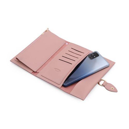 PRS Kadın Cüzdan Soft Dokulu Yumuşak Deri Cep Telefon ve Para Bölmeli Bayan Kartlık Yağmur Model