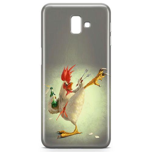 Samsung Galaxy J6 Plus Kılıf Çılgın Tavuk Arka Kapak Koruma Desenli Full Koruyucu