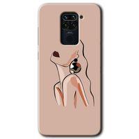 MRCİLETİSİM Xiaomi Redmi Note 9 Kılıf HD Desen Baskılı Arka Kapak + Temperli Cam - Çizim Silüet