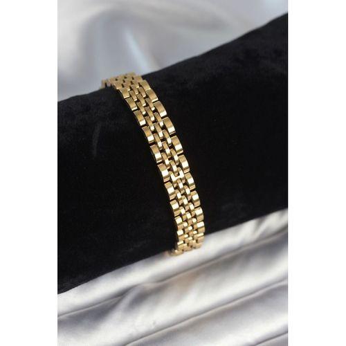 316L Çelik 9 mm Kalınlıkta Gold Renkli Erkek Bileklik