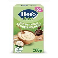 Çocuk Eğitici Gelişim Hero Baby Sütlü 8 Tahıllı Peynirli Pekmezli Kaşık Mama 200 Gr
