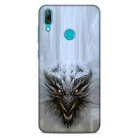 Huawei Y7 2019 Kılıf Dragons (11) Tam Koruma Beyaz Ejderha