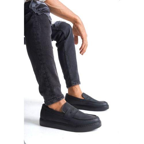 BA0580 Bağcıksız Kuşaklı Yüksek Siyah Taban Erkek Ayakkabı