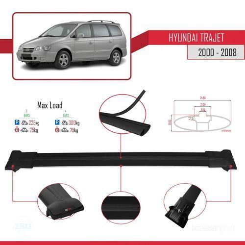 Hyundai Trajet 2000-2008 Arası ile Uyumlu FLY Model Ara Atkı Tavan Barı SİYAH 3 ADET BAR