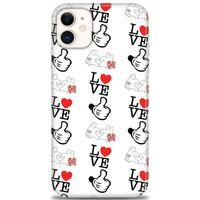 iPhone 11 Kılıf HD Baskılı Kılıf - Love Mickey + Tam Ekran Koruyucu