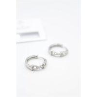 Taşlı Halka Küpe - Gümüş