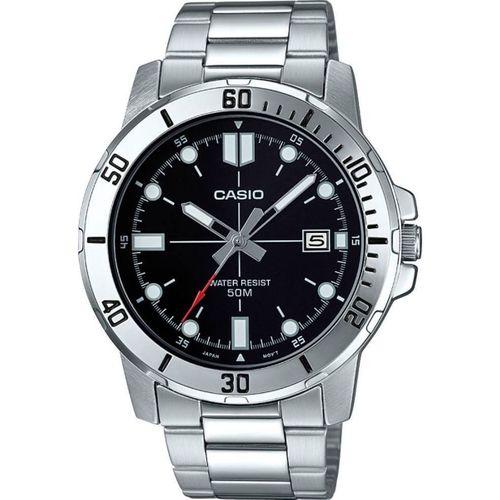 Casio MTP-VD01D-1EVUDF Quartz Çelik Gri Siyah Kadran 45 mm Erkek Kol Saati