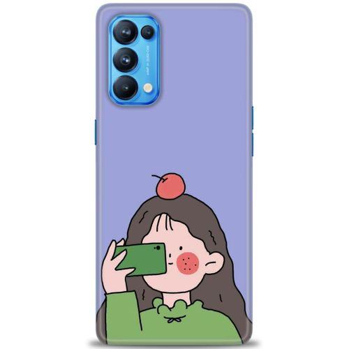 Oppo Reno 5 Pro Kılıf HD Baskılı Kılıf - Yeşil Kız + Tam Ekran Koruyucu
