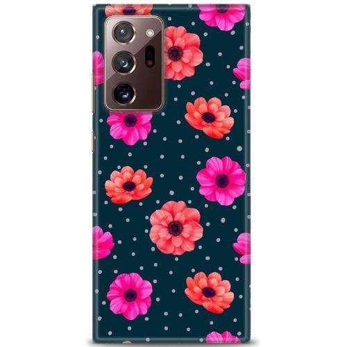 Samsung Galaxy Note 20 Kılıf HD Baskılı Kılıf - Puantiye ve Çiçekler + Tam Ekran Koruyucu