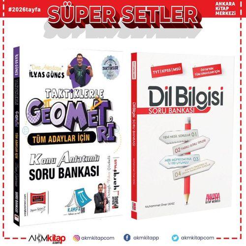 Yargı Tüm Adaylar İçin Taktiklerle Geometri ve AKM Dil Bilgisi Soru Bankası Seti 2 Kitap