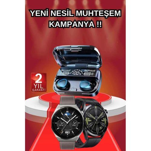 İkili Set Akıllı Saat Ve Bluetooth Kulaklık Kablosuz Uzun Pil Ömrü Spor Modları