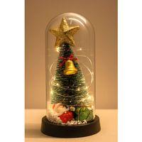 Yılbaşı Temalı Işıklı  Dekoratif Cam Fanus