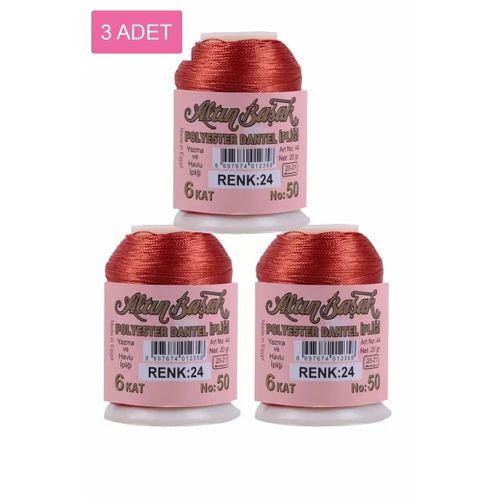 3 Adet Altınbaşak Oya ve Dantel İpi 20 gr - Royaleks - No: 024