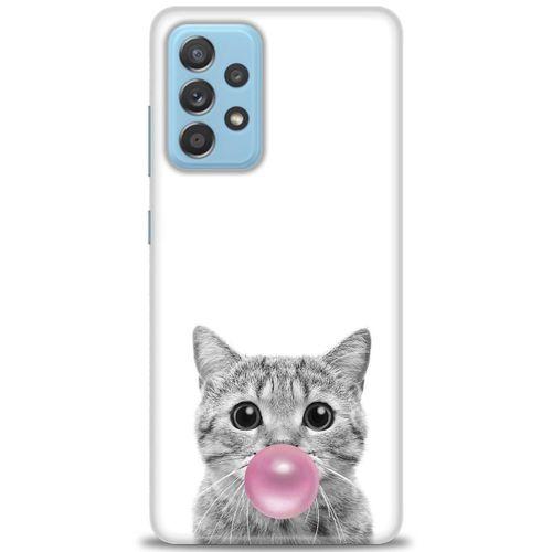 Samsung Galaxy A72 Kılıf HD Baskılı Kılıf - Cat + Tam Ekran Koruyucu