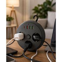 Ev Ofis İçin Çoklu Priz 3 Priz 3 Usb Type C Güvenli Enerji Yönetimi