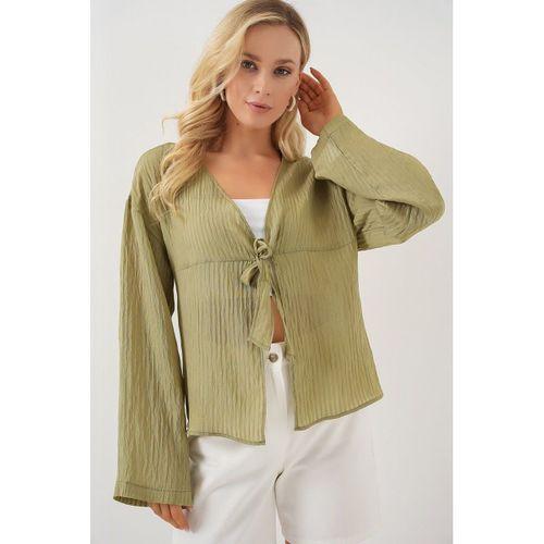 Önü Bağcıklı Bluz 952 - Çağla